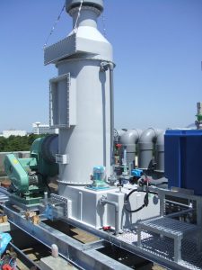 Wet gas scrubber for an ammonia application